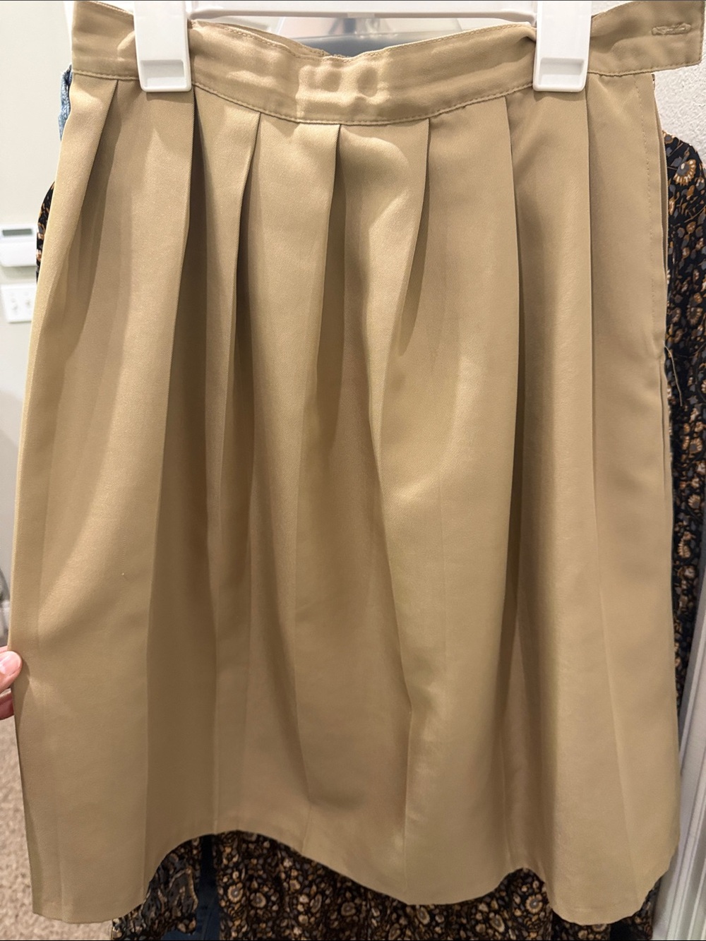 Classic Pleated Tan Skirt